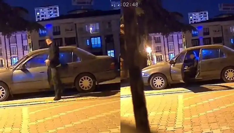 Park Halindeki Aracı Hızla Çalan Hırsızlık Olayı Kamera Kayıtlarında!